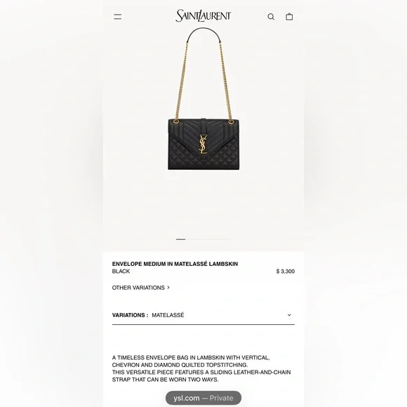 Yves Saint Laurent medium envelope bag - Picture 6 of 6